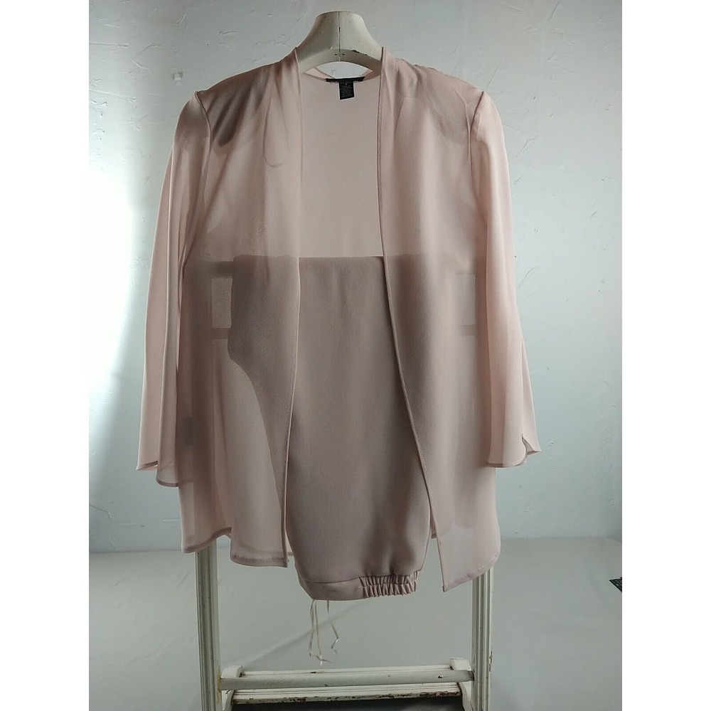 R & M Richards 2 Piece Evening Outfit Ladies 6‎ Blush Semi Sheer Flare Sleeves